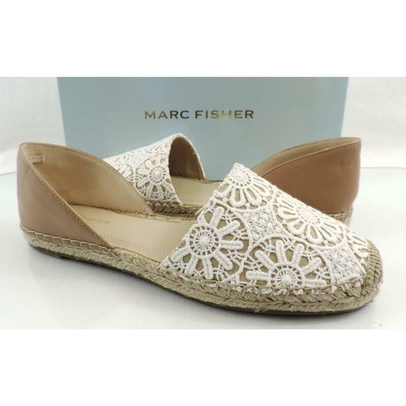 Marc Fisher Manda 3 Two Piece Espadrille Flats Natural Multi Fabric Size 8 - Picture 2 of 10